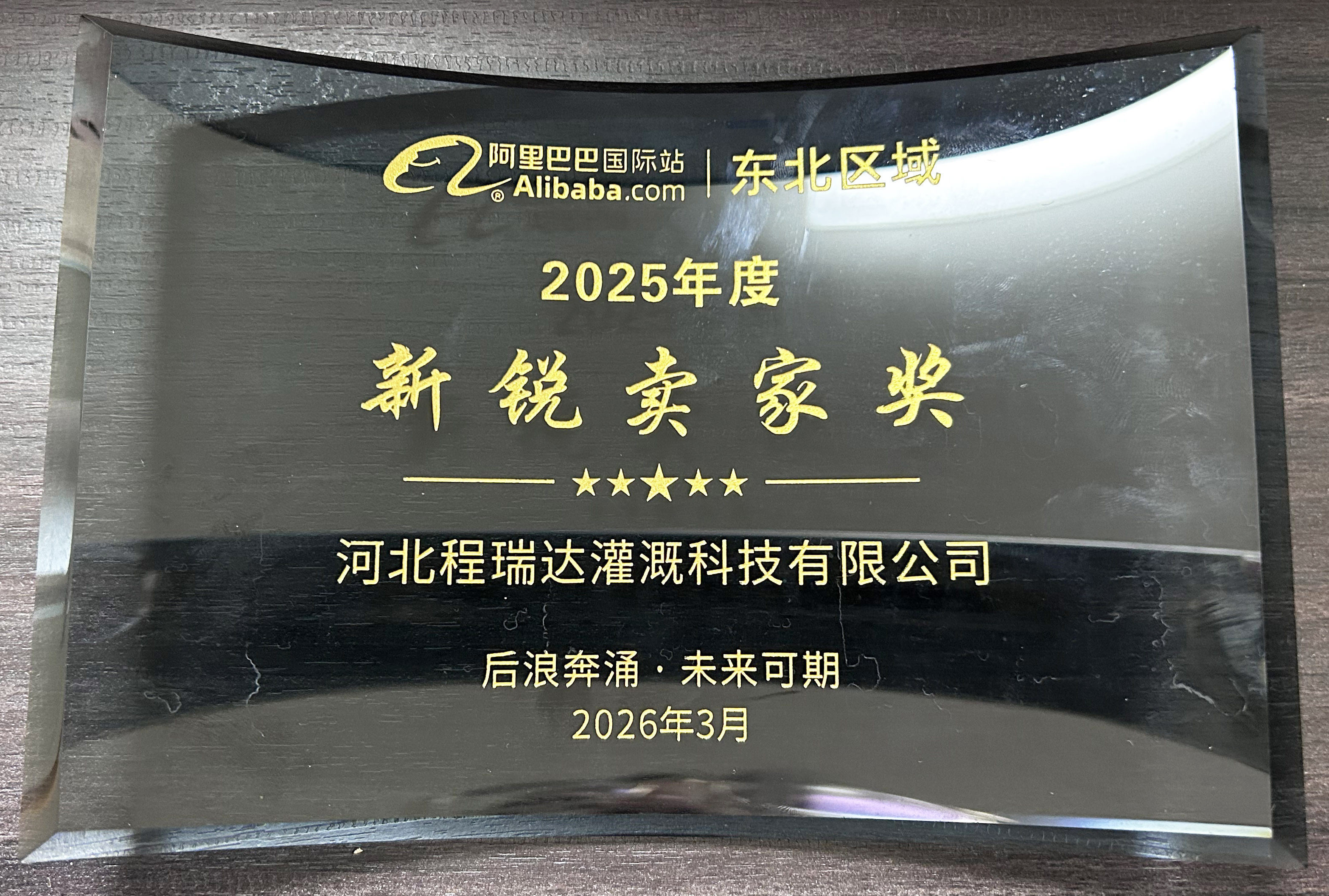 聊城程瑞达灌溉 | 荣获阿里国际站新锐卖家奖